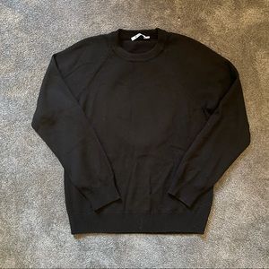 T by ALEXANDER WANG BLACK WOOL CUT-OUT SWEATER